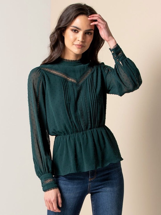 Ever New Tops - Ever New Oda Blouson-Sleeve Spliced Blouse